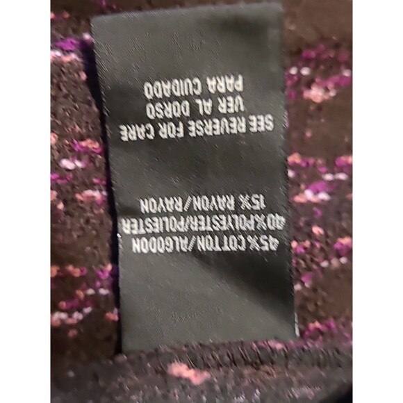 K Studio Collection Sweater Open Cardigan Womens 18 Black Purple Woven Knit - Picture 12 of 14